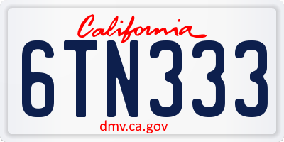 CA license plate 6TN333