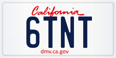 CA license plate 6TNT