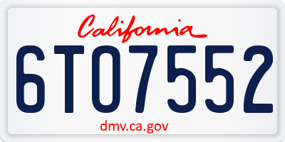 CA license plate 6TO7552