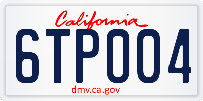 CA license plate 6TP004