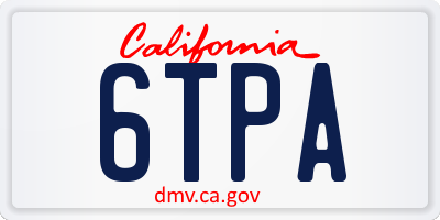 CA license plate 6TPA