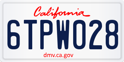 CA license plate 6TPW028