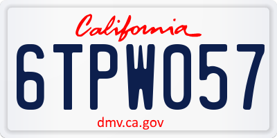 CA license plate 6TPW057