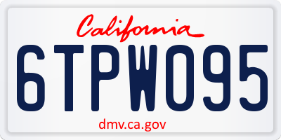 CA license plate 6TPW095