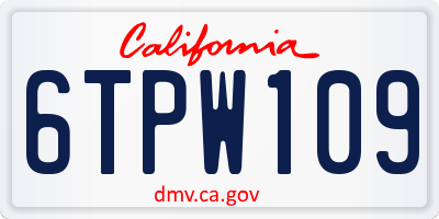 CA license plate 6TPW109