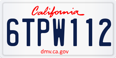 CA license plate 6TPW112