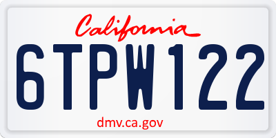 CA license plate 6TPW122