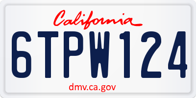 CA license plate 6TPW124