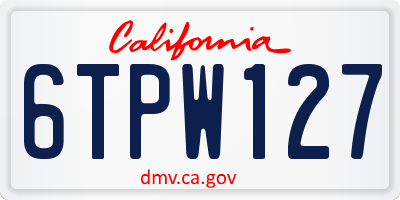 CA license plate 6TPW127