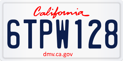 CA license plate 6TPW128