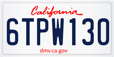 CA license plate 6TPW130