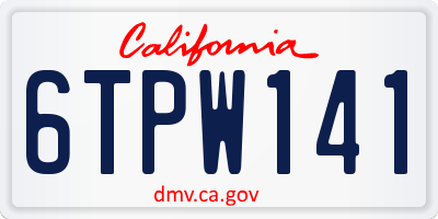 CA license plate 6TPW141