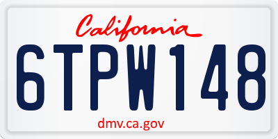 CA license plate 6TPW148