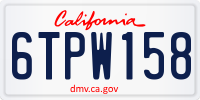 CA license plate 6TPW158