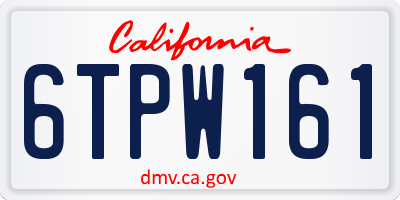 CA license plate 6TPW161