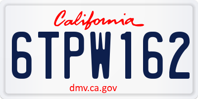 CA license plate 6TPW162