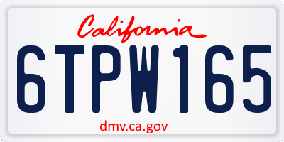 CA license plate 6TPW165