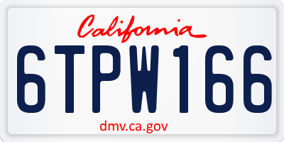 CA license plate 6TPW166