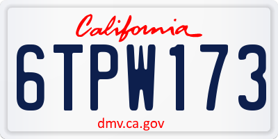 CA license plate 6TPW173