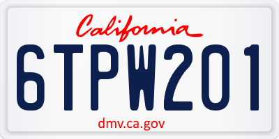 CA license plate 6TPW201