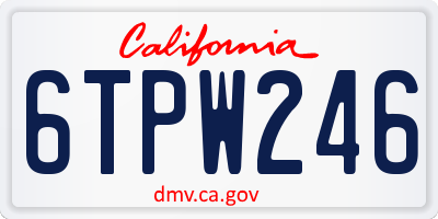 CA license plate 6TPW246