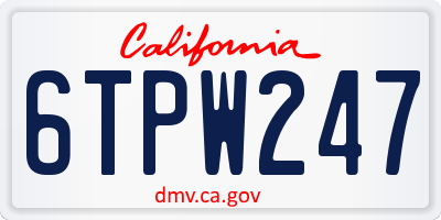 CA license plate 6TPW247