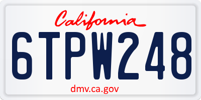 CA license plate 6TPW248