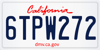 CA license plate 6TPW272