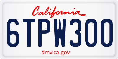 CA license plate 6TPW300