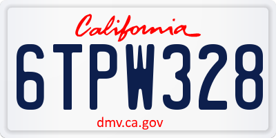 CA license plate 6TPW328