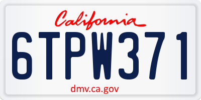 CA license plate 6TPW371