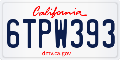 CA license plate 6TPW393