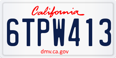 CA license plate 6TPW413