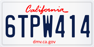 CA license plate 6TPW414
