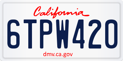 CA license plate 6TPW420