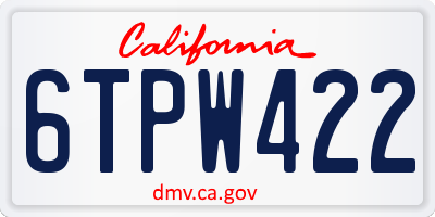 CA license plate 6TPW422