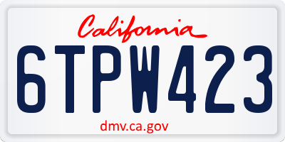 CA license plate 6TPW423