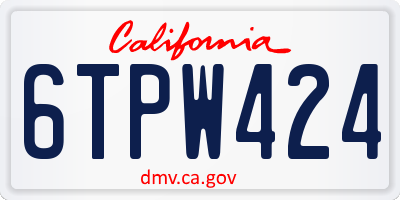 CA license plate 6TPW424