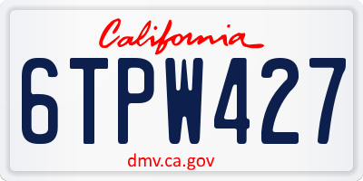 CA license plate 6TPW427