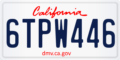 CA license plate 6TPW446