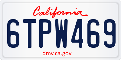 CA license plate 6TPW469