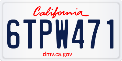 CA license plate 6TPW471