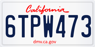 CA license plate 6TPW473