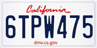 CA license plate 6TPW475