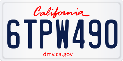 CA license plate 6TPW490