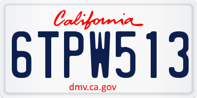 CA license plate 6TPW513