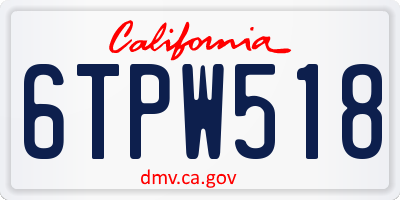 CA license plate 6TPW518