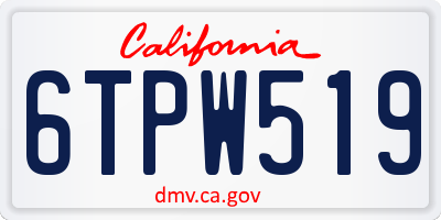 CA license plate 6TPW519