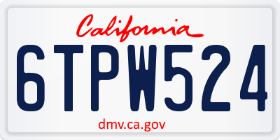 CA license plate 6TPW524