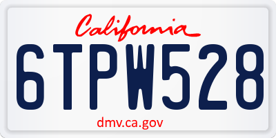 CA license plate 6TPW528